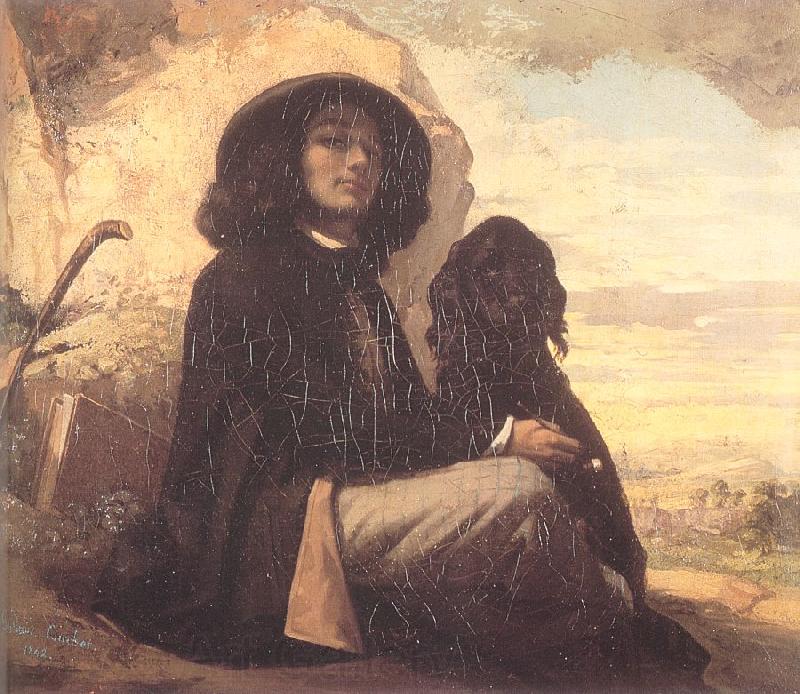 Courbet, Gustave Self-Portrait (Courbet with a Black Dog)